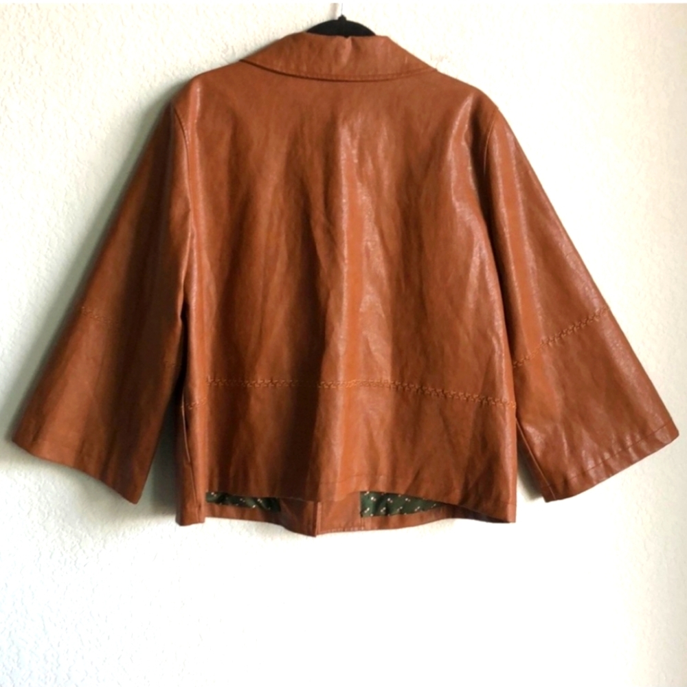 Anthropologie Cognac Brown Leather Jacket - Picture 3 of 7